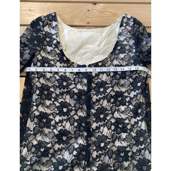 Vintage JR THEME 3/4 Sleeve Knee Length Lace Dress - Picture 6 of 7